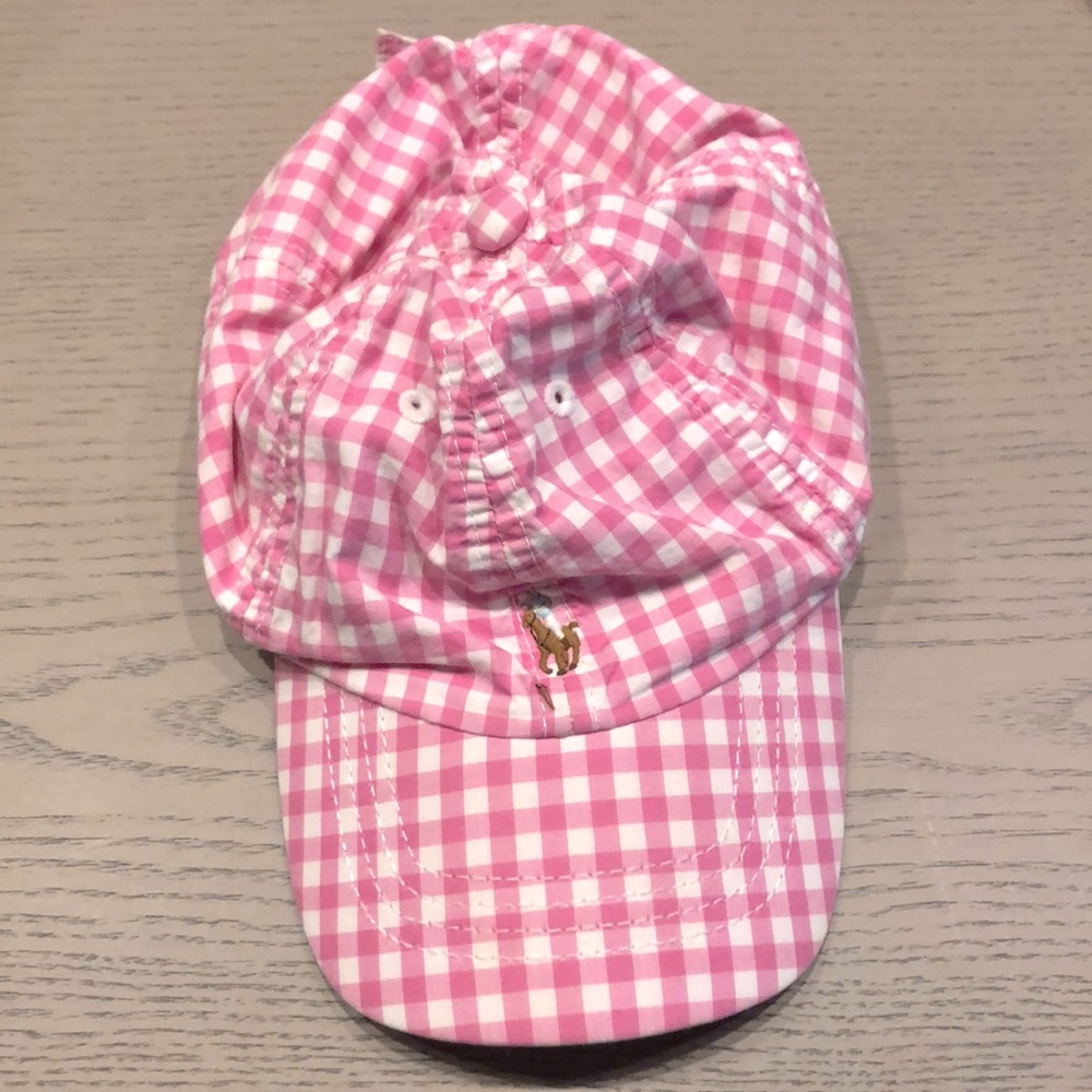 Polo Ralph Lauren Toddler Pink Gingham Hat Cap Sz 2T-4T